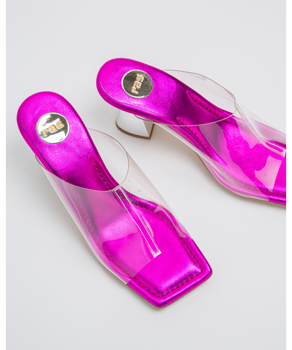 metallic leather mules