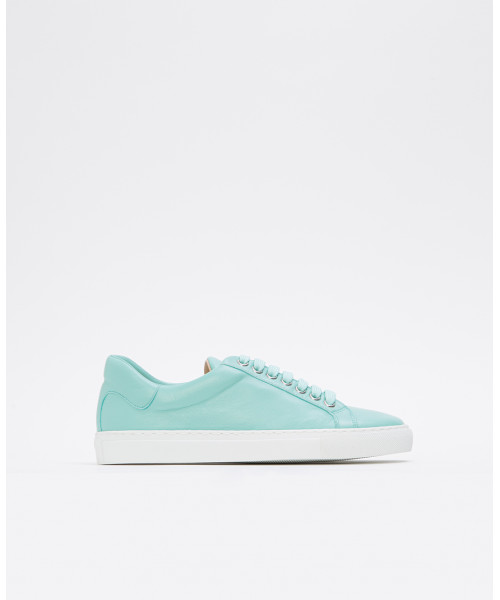 Turquoise leather sneakers