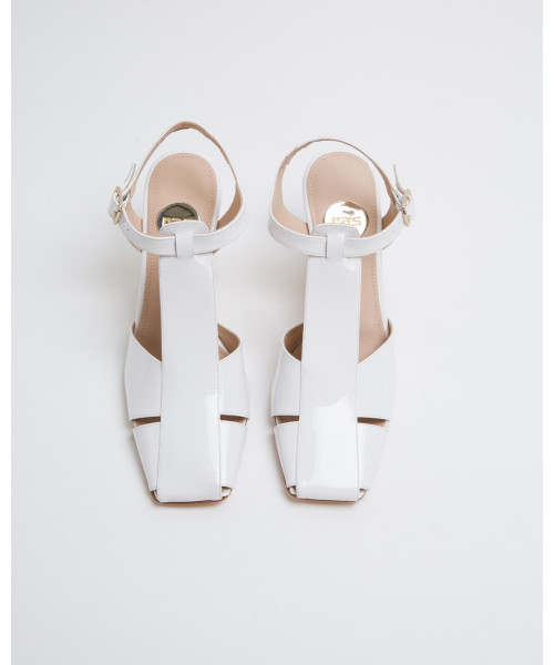 patent leather sandal heels