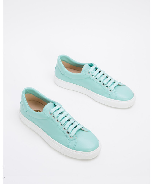 Turquoise leather sneakers