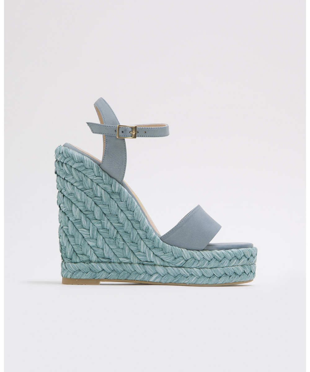 pale blue wedge shoes