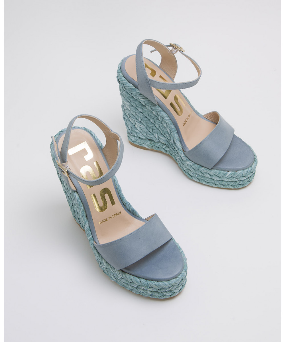 pale blue wedge shoes