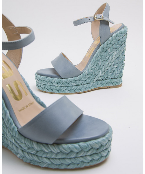 pale blue wedge shoes