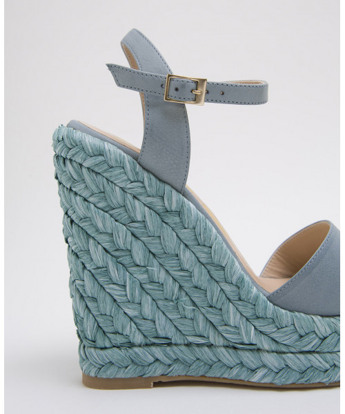 pale blue wedge shoes