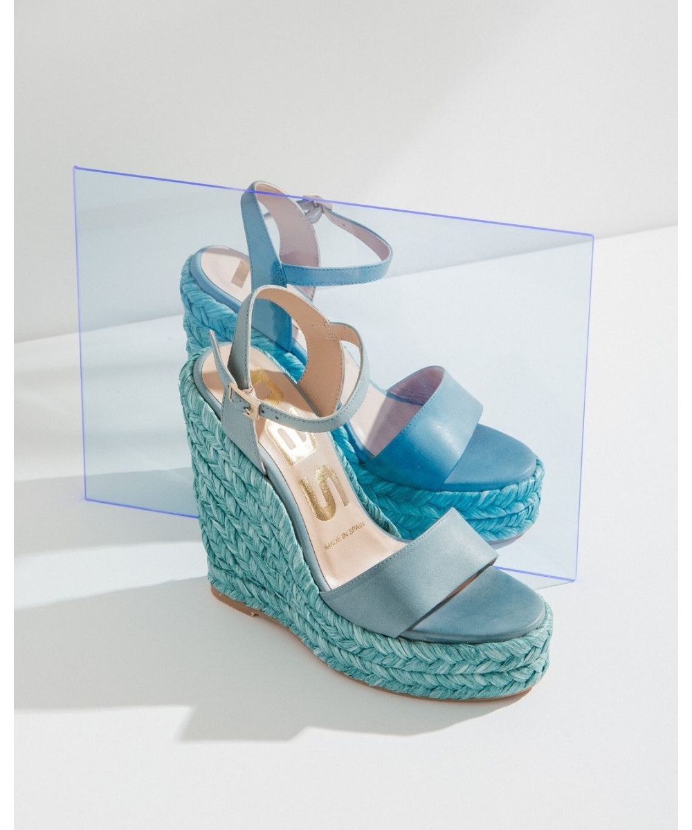 pale blue wedge shoes