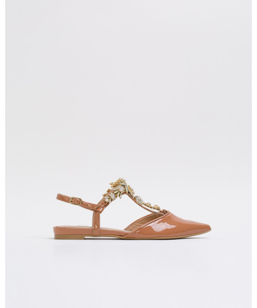 tan flat slingbacks