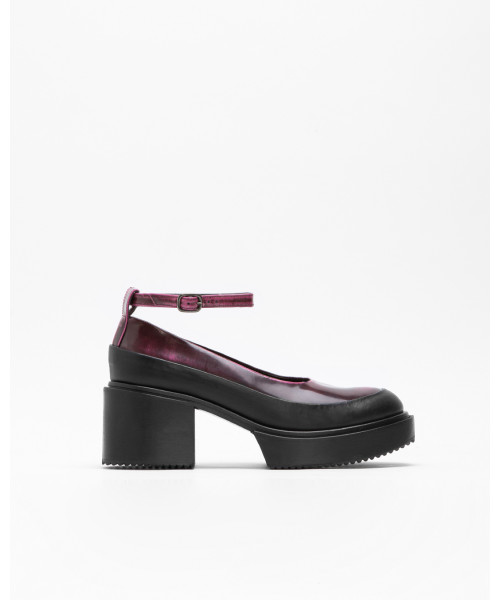 burgundy ankle strap heels