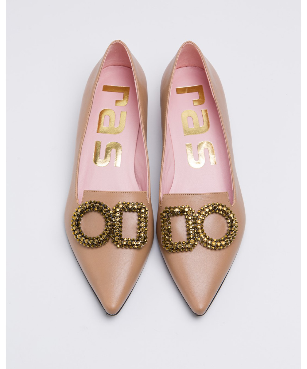 camel pointed toe flats