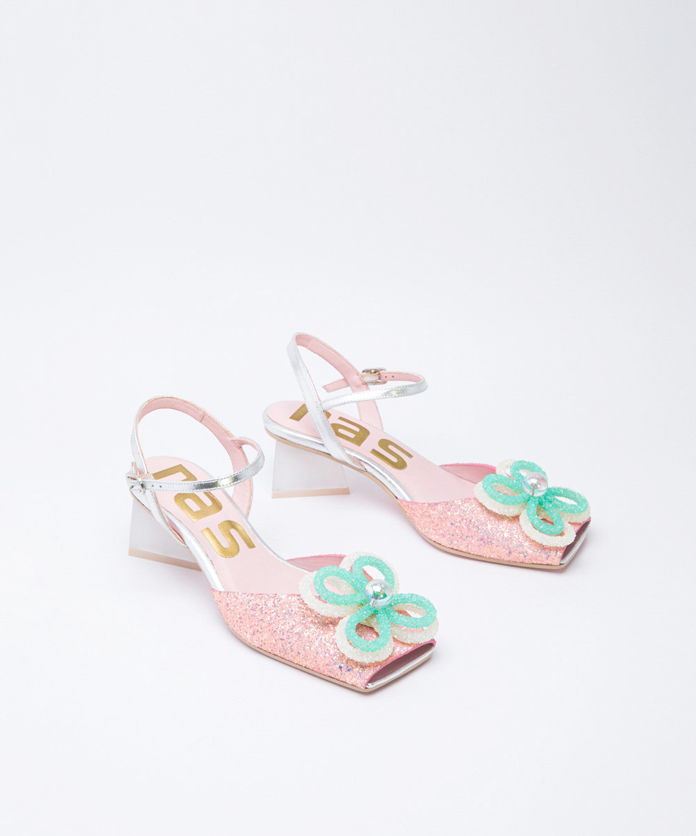 Bij elkaar passen Wetenschap Onderzoek Rose pink glitter candy slingback pumps