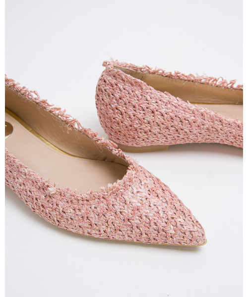 fuchsia pointed toe flats