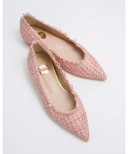 fuchsia pointed toe flats